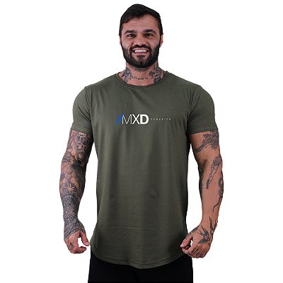 Camiseta Longline Masculina Estampada Peito MXD Conceito Logo Centralizada