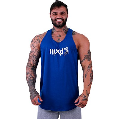 Regata Longline Masculina MXD Conceito Estampa Centralizada Lobo
