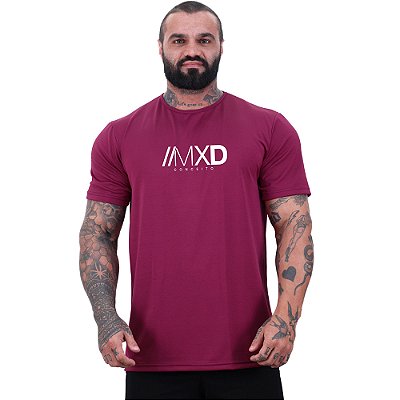 Camiseta Tradicional MXD Conceito Dry Fit 100% Poliéster Estampado Grife Furadinho Bordô