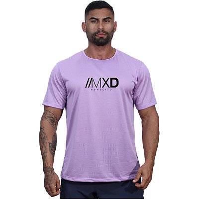 Camiseta Tradicional MXD Conceito Dry Fit 100% Poliéster Estampado Grife Furadinho Lilás