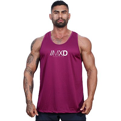 Regata Cavada MXD Conceito Dry Fit 100% Poliéster Estampado Grife Furadinho Bordô