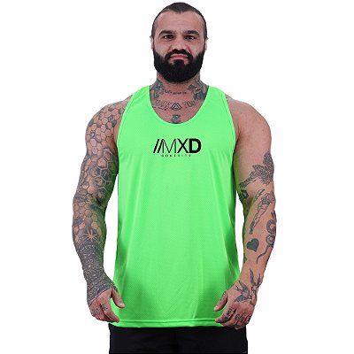 Regata Cavada MXD Conceito Dry Fit 100% Poliéster Estampado Grife Furadinho Verde Limão