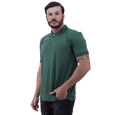 Camisa Polo Piquet Premium Penteado Masculina 50% Algodão 50% Poliéster MXD Conceito Verde Escuro