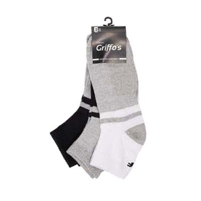 Kit 3 Meias Esportiva Cano Médio Masculino tamanho 38 ao 43