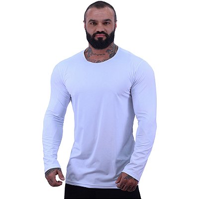Camiseta Proteção UV 50+ Manga Longa MXD Conceito 90% Poliéster 10% Elastano Branco