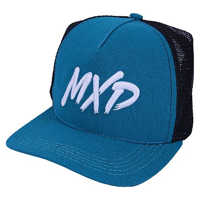 Boné Trucker Exclusivo MXD Conceito Masculino Estampado em Relevo Nuno Azul