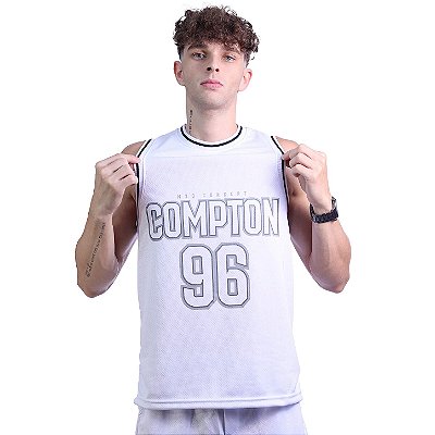 Regata Basquete Dry Masculina MXD Conceito Compton 96 Branco