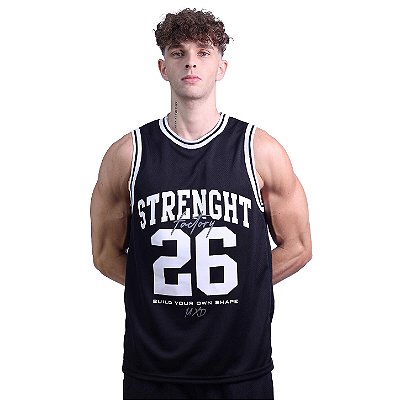 Regata Basquete Dry Masculina MXD Conceito Strenght 26 Preto