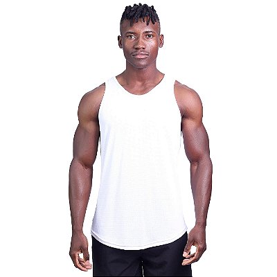 Regata Poliamida Cavada Longline Masculina Premium MXD Conceito Branco