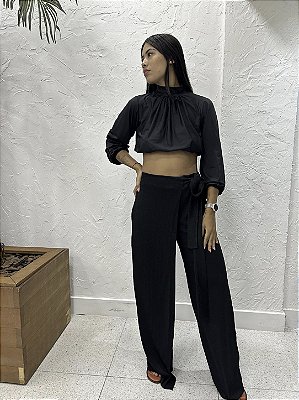 CALÇA PRETA BRILHO LUREX
