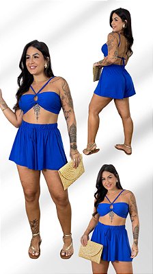 CONJUNTO TOP AMARRAÇÃO E SHORT MALHA