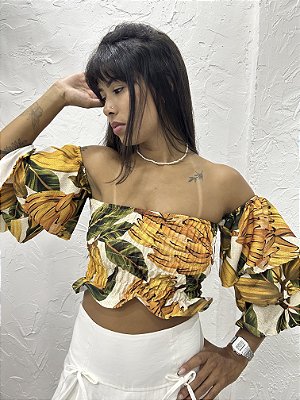 CROPPED LASTEX MANGA SOLTA