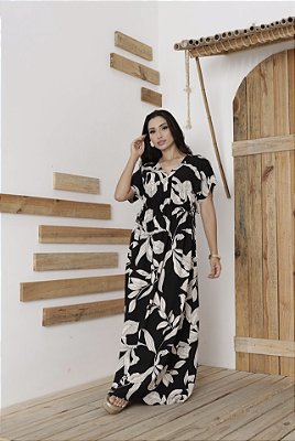 VESTIDO LONGO MANGA MORCEGO (VESTE DO P ao G)