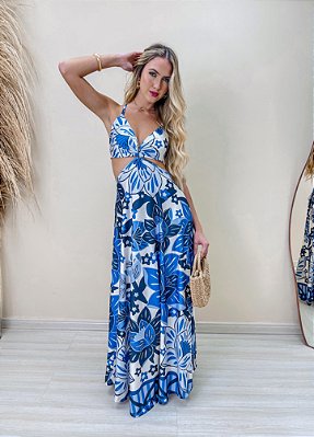VESTIDO LONGO DECOTE V