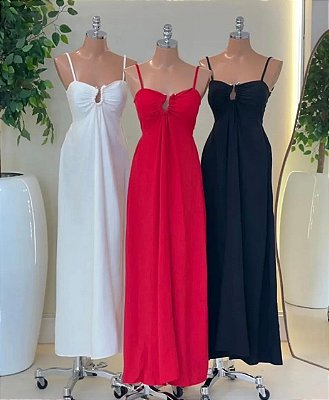 VESTIDO LONGO DETALHE FRENTE (VESTE DO P ao G)