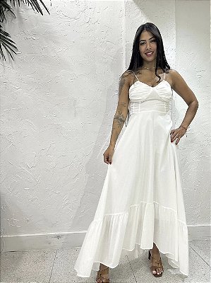 VESTIDO LONGO DETALHE ALÇA (VESTE TAM P)