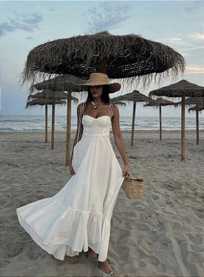 VESTIDO LONGO DETALHE ALÇA (VESTE TAM P)