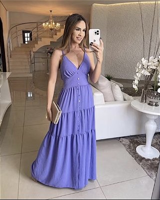 VESTIDO LONGO MANGÁ 3/4