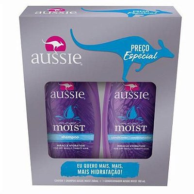 Kit Aussie Moist Shampoo 360ml + Condicionador 180ml