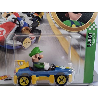 Carrinho Mario Kart Luigi Mach 8 Hot Wheels 1/64