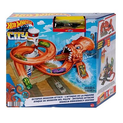 Pista Hot Wheels City Robo Tubarão com Lançador Mattel - Original - Carioca  Mix