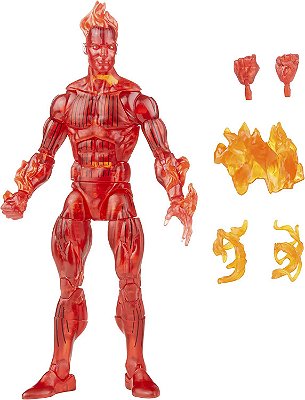 Boneco Tocha Humana Marvel Legends Series Retrô Fantastic Four Figura de 15 cm - F0351