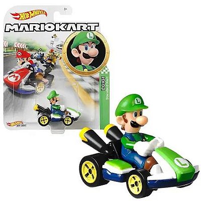 Carrinho Mario Kart Luigi Standard Kart Hot Wheels 1/64