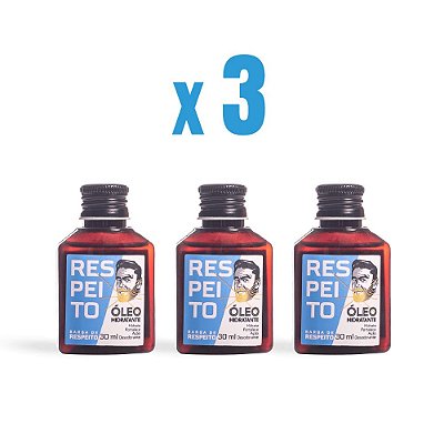 Kit 3 Oleo Hidratante para Barba Barba de Respeito 30ml - Premium