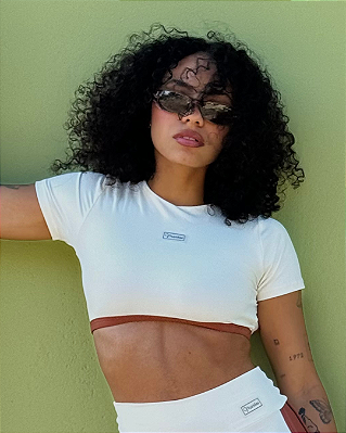 Cropped Amanda Off White c/ Cappuccino