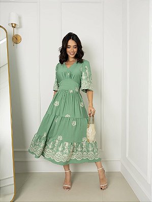 Vestido Débora Bordado