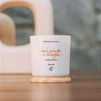 Vela Aromática Alecrim Citrus 200g | 40h - Branca