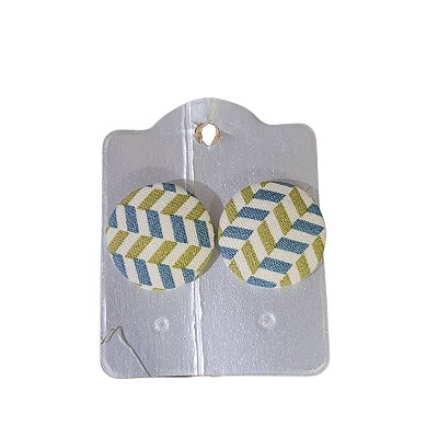 Brinco de Botão 24mm - Azulejar