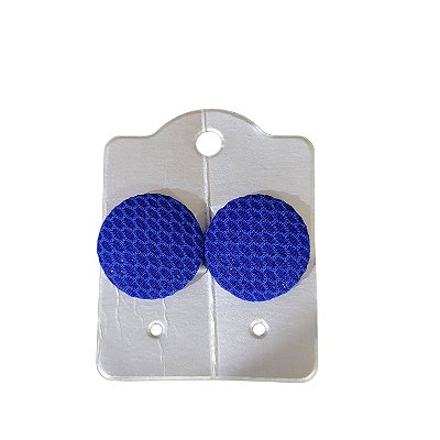 Brinco de Botão 24mm - Azul