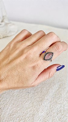ANEL INDIANO OVAL QUARTZO ROSA