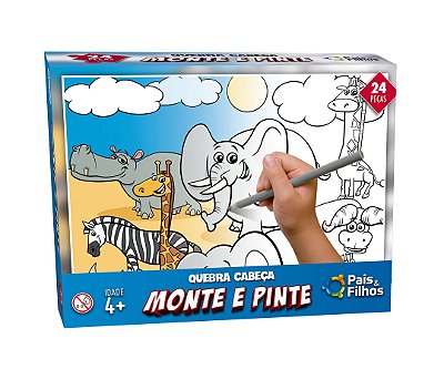Monte e pinte Safari - 24 peças