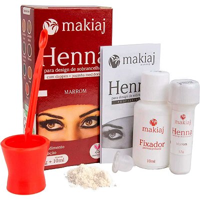 KIT HENNA PARA SOBRANCELHAS MAKIAJ MARRON