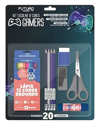 Kit Escolar 12 Cores Gamers