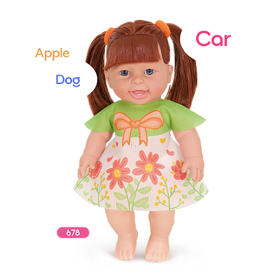 Boneca Angelina Grils Aprendendo Inglês Ruiva