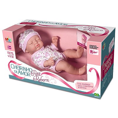 Boneca Cheirinho de Amor Petit Reborn Dormindo