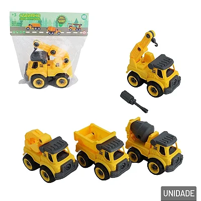 Mini Carrinho Construção Monta e Desmonta