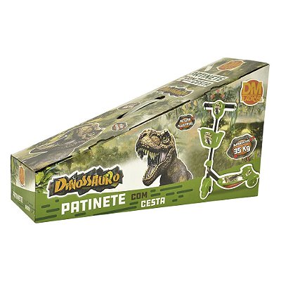 Patinete Com Cesta - Dinossauro