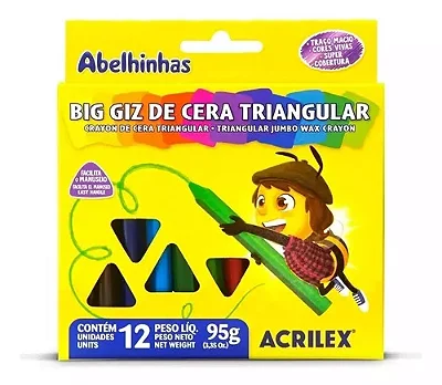 Big Giz de Cera Triangular C/12 Cores