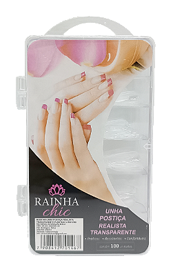 Unha Postiça Realista Transparente C/100 Und