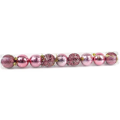 Bola Textura Geométrica Rose 6cm C/9 Und