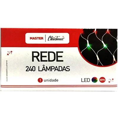 Pisca-Pisca Rede 240 Lâmpadas Led Colorido 8 Funções 127V