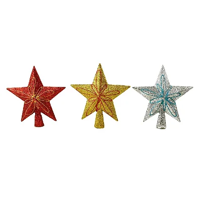 Ponteira Estrela Linhas Glitter 15cm