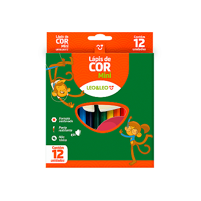 Lápis 12 Cores Mini Sextavado Flex