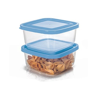 Conj.Pote Quadrado GG Prime 2 Potes Transp. - 1300 ml