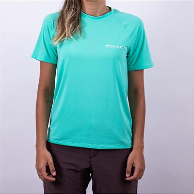 Camiseta feminina ciclismo Sport - Verde água