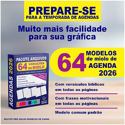 Arquivo Digital - 64 miolos de agenda comercial para impressão
